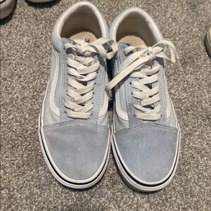 Light Blue and White Vans